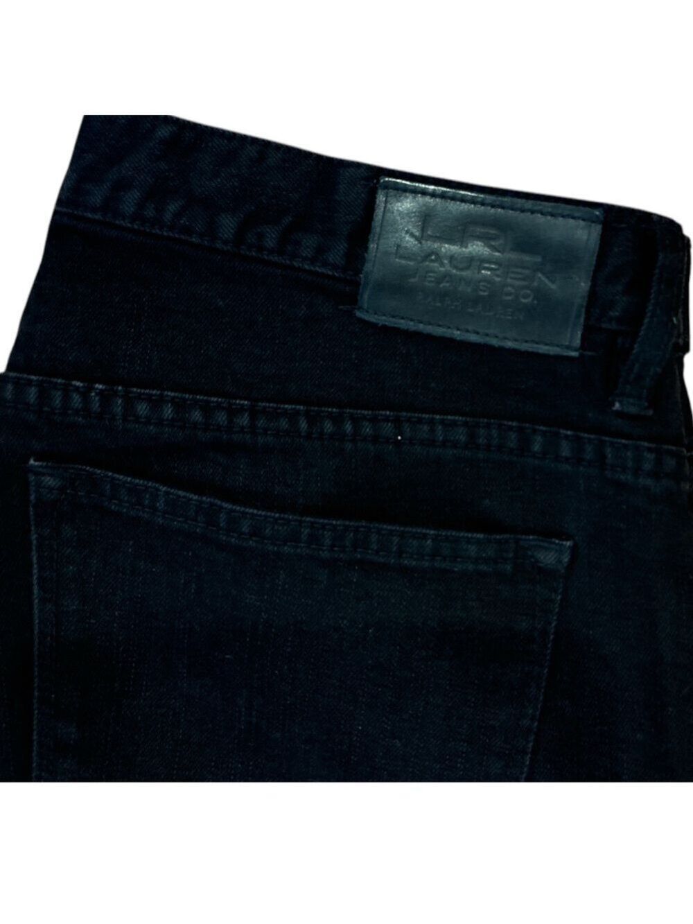 2PC RALPH LAUREN BLACK DENIM JEANS STRAIGHT LEG WESTERN COASTAL COWGIRL SZ 14 - Picture 4 of 9